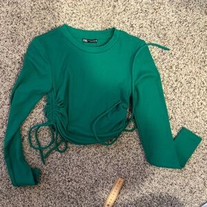 Zara green long Sleeve Top